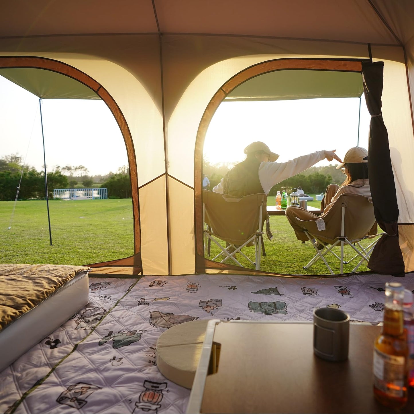 3-4 Person Waterproof Camping Tent with Vestibule
