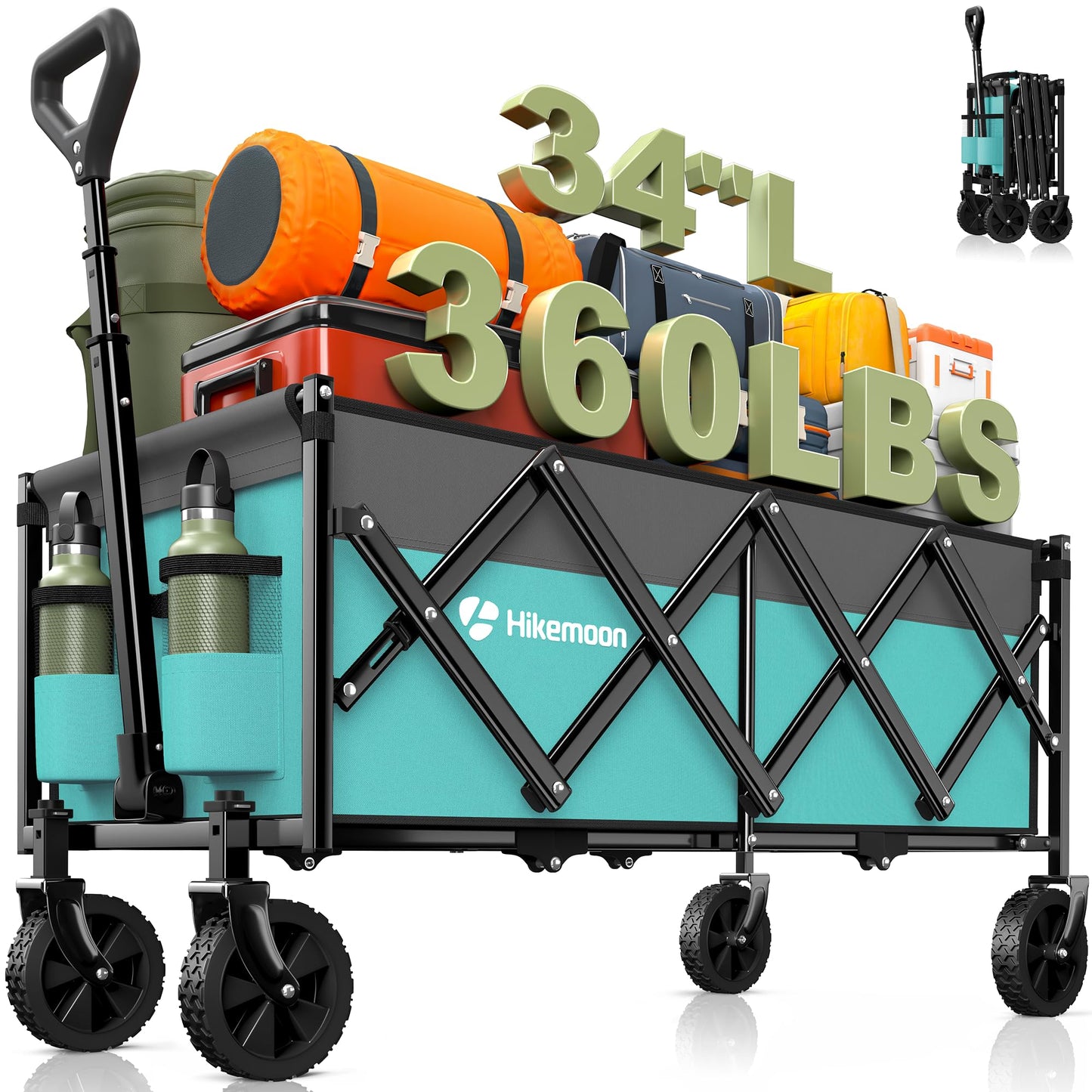 120L Folding Wagon Cart for Camping and Outdoors
