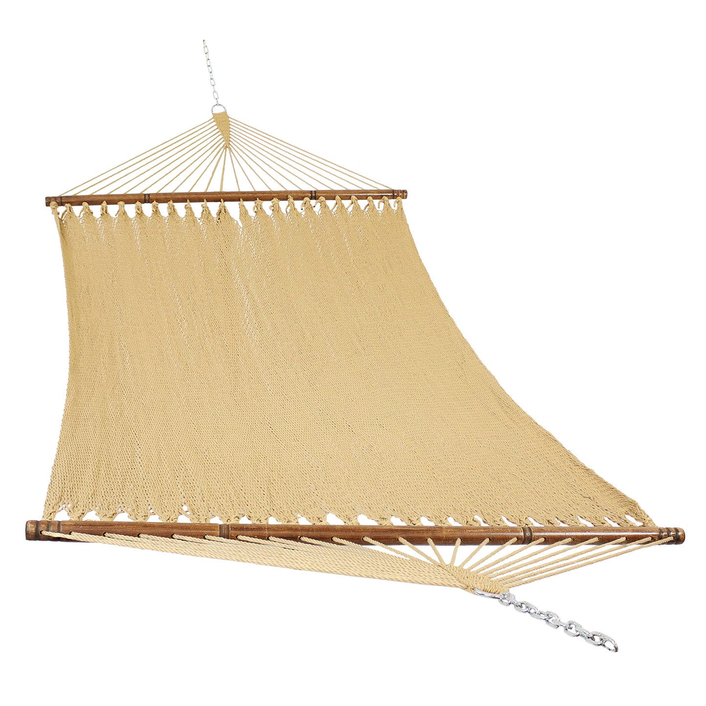 Soft-Spun Rope Double Hammock for Outdoor Relaxing