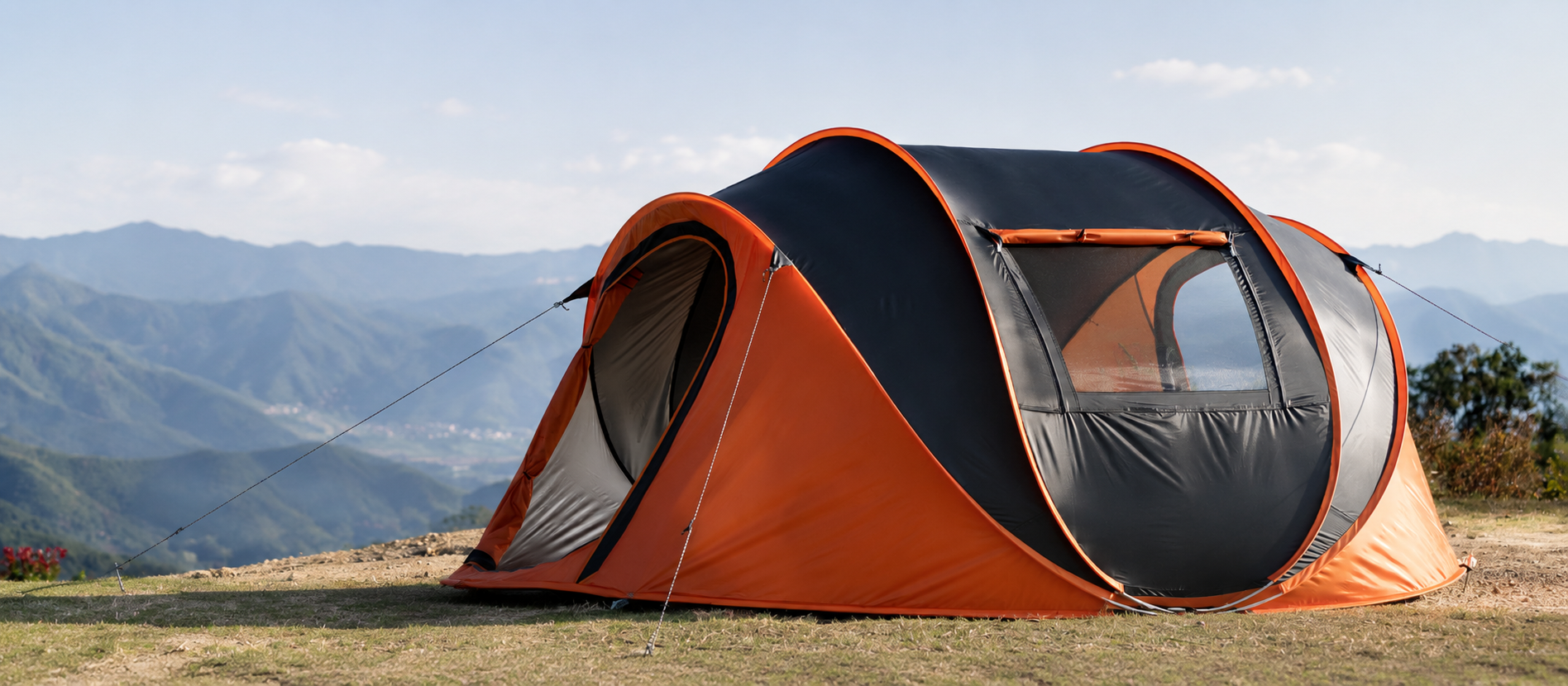 Camping tents surrounded by nature