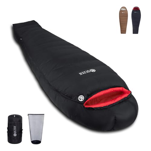 0°F Down Sleeping Bag for Cold Weather Camping