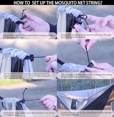 Portable Hammock with Mosquito Net and Tree Straps