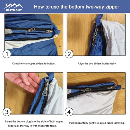 3-in-1 Lightweight Down Sleeping Bag for Outdoors