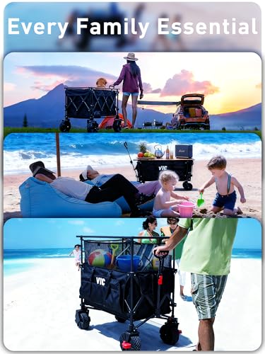 Heavy Duty Folding Wagon Cart with All-Terrain Wheels