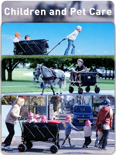 Heavy Duty Folding Wagon Cart with All-Terrain Wheels