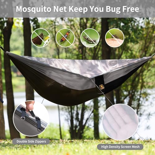 Portable Hammock with Mosquito Net and Tree Straps