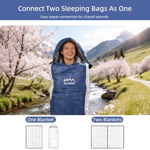3-in-1 Lightweight Down Sleeping Bag for Outdoors