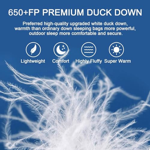 0°F Down Sleeping Bag for Cold Weather Camping