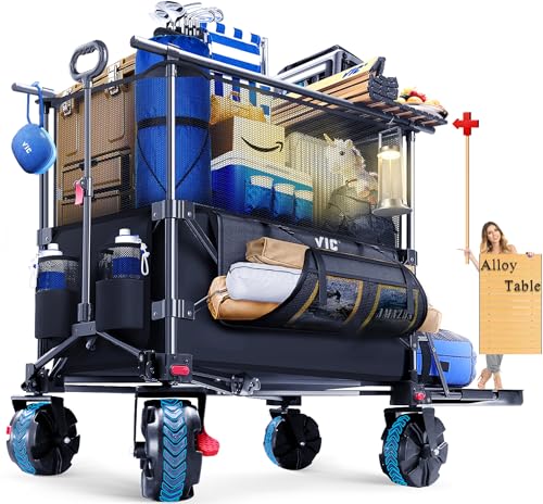 Heavy Duty Folding Wagon Cart with All-Terrain Wheels