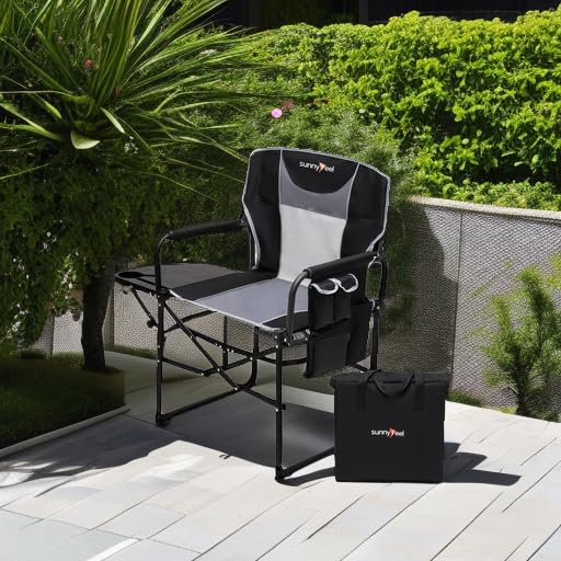 Oversized Folding Camping Chair with Side Table