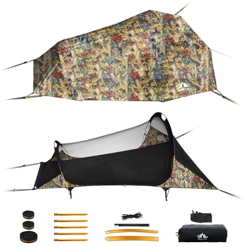 Single Camping Hammock Tent with Mosquito Net and Rainfly