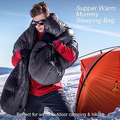 0°F Down Sleeping Bag for Cold Weather Camping