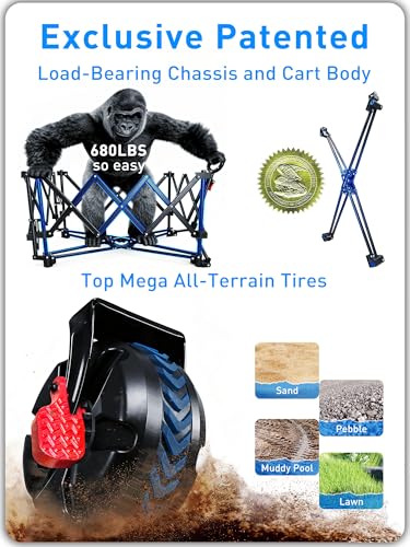 Heavy Duty Folding Wagon Cart with All-Terrain Wheels