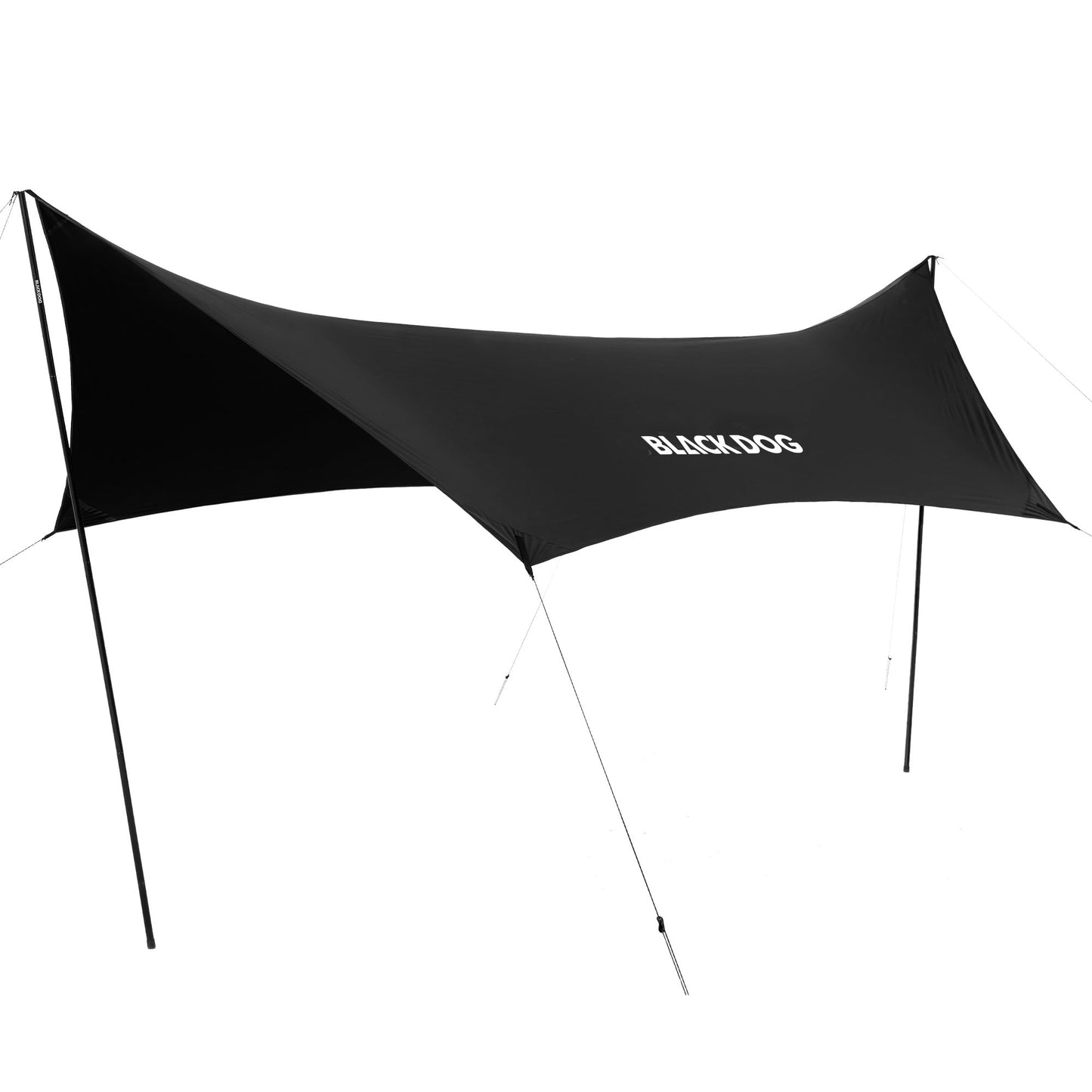 Black Coating Camping Tarp with Poles