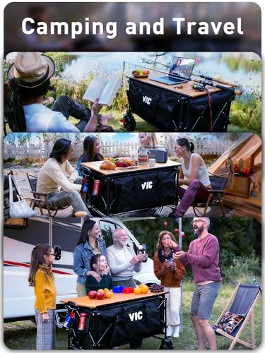 Heavy Duty Folding Wagon Cart with All-Terrain Wheels