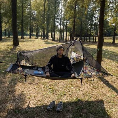Single Camping Hammock Tent with Mosquito Net and Rainfly