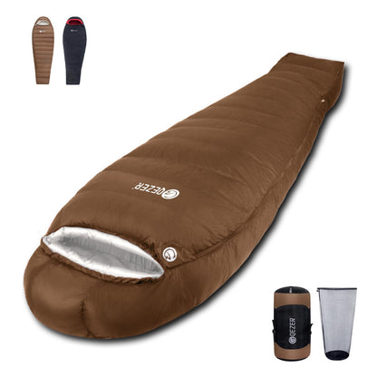 0°F Down Sleeping Bag for Cold Weather Camping