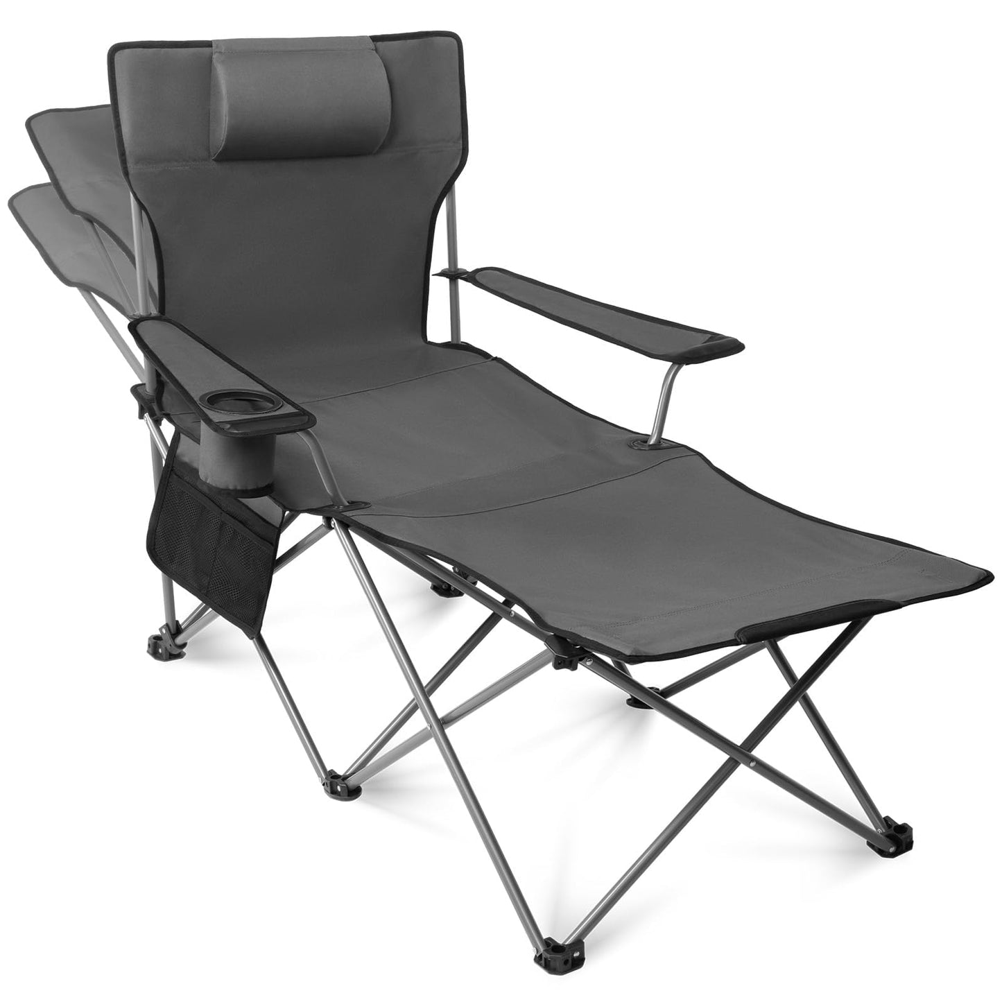 Oversized Heavy Duty Padded Camping Chair with Cooler