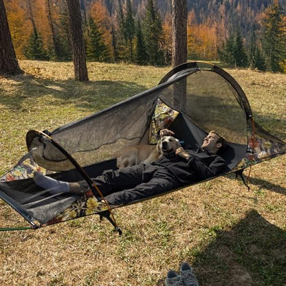 Single Camping Hammock Tent with Mosquito Net and Rainfly