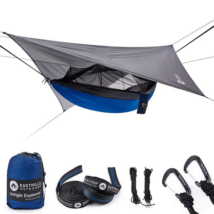 Double Camping Hammock with Mosquito Net and Rainfly