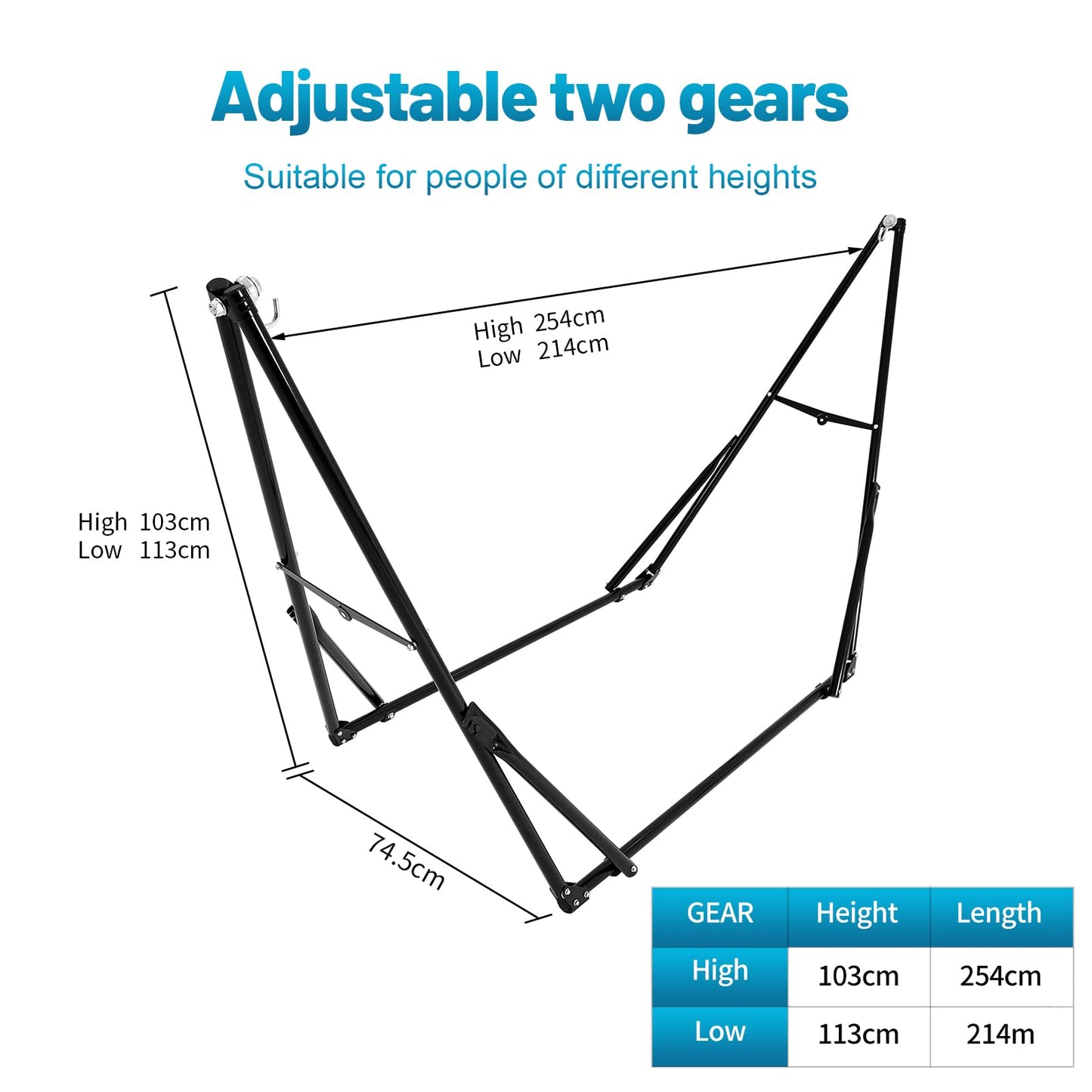 Hammock with Foldable Steel Stand and Carry Bag