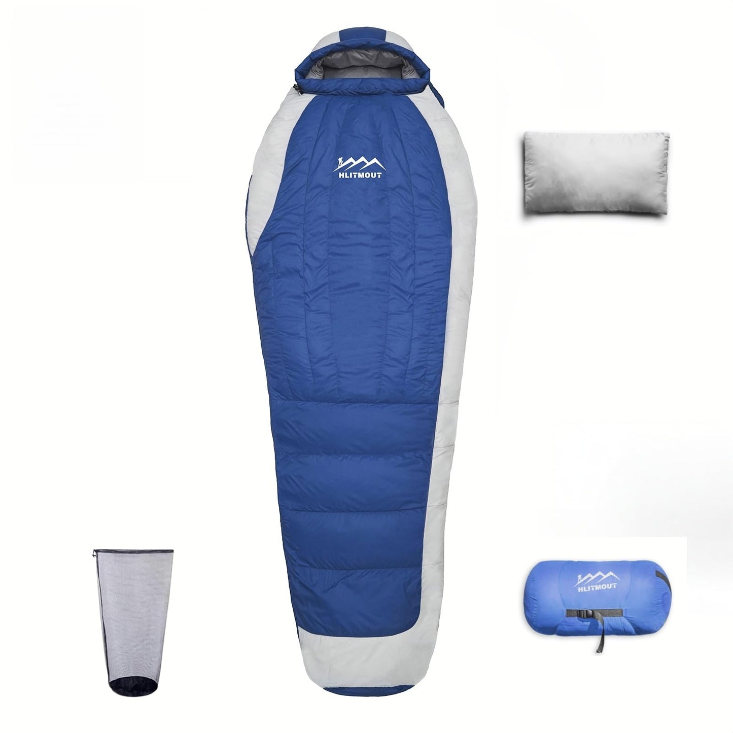 Down Sleeping Bag with Pillow for Camping and Hiking