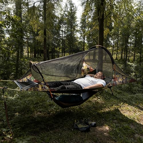 Single Camping Hammock Tent with Mosquito Net and Rainfly