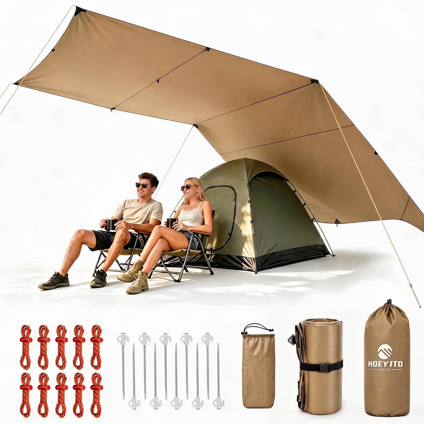 Large Waterproof Camping Tarp Canopy Shelter