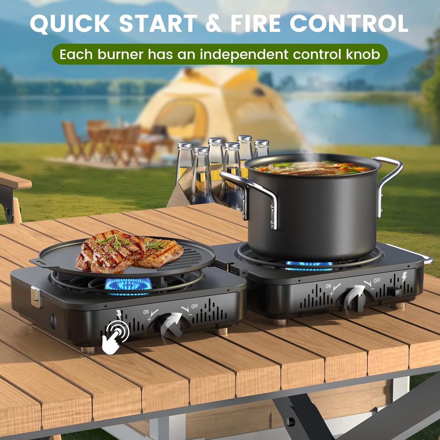 20,000 BTU Foldable Camping Stove
