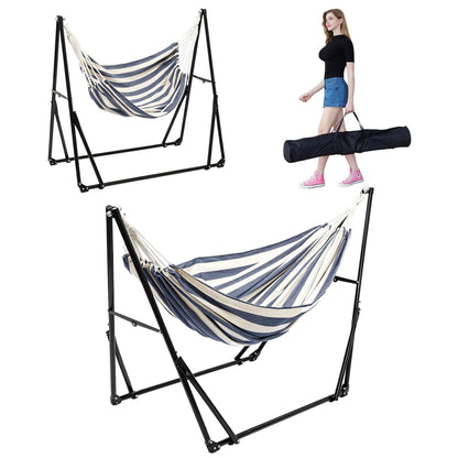 Hammock with Foldable Steel Stand and Carry Bag