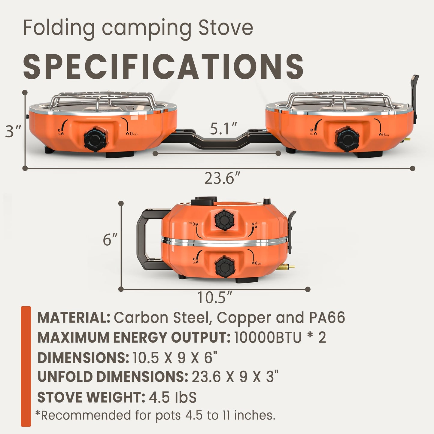 20,000 BTU Dual Burner Camping Stove