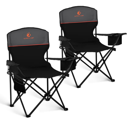 Padded Folding Camping Chair with Cooler Bag