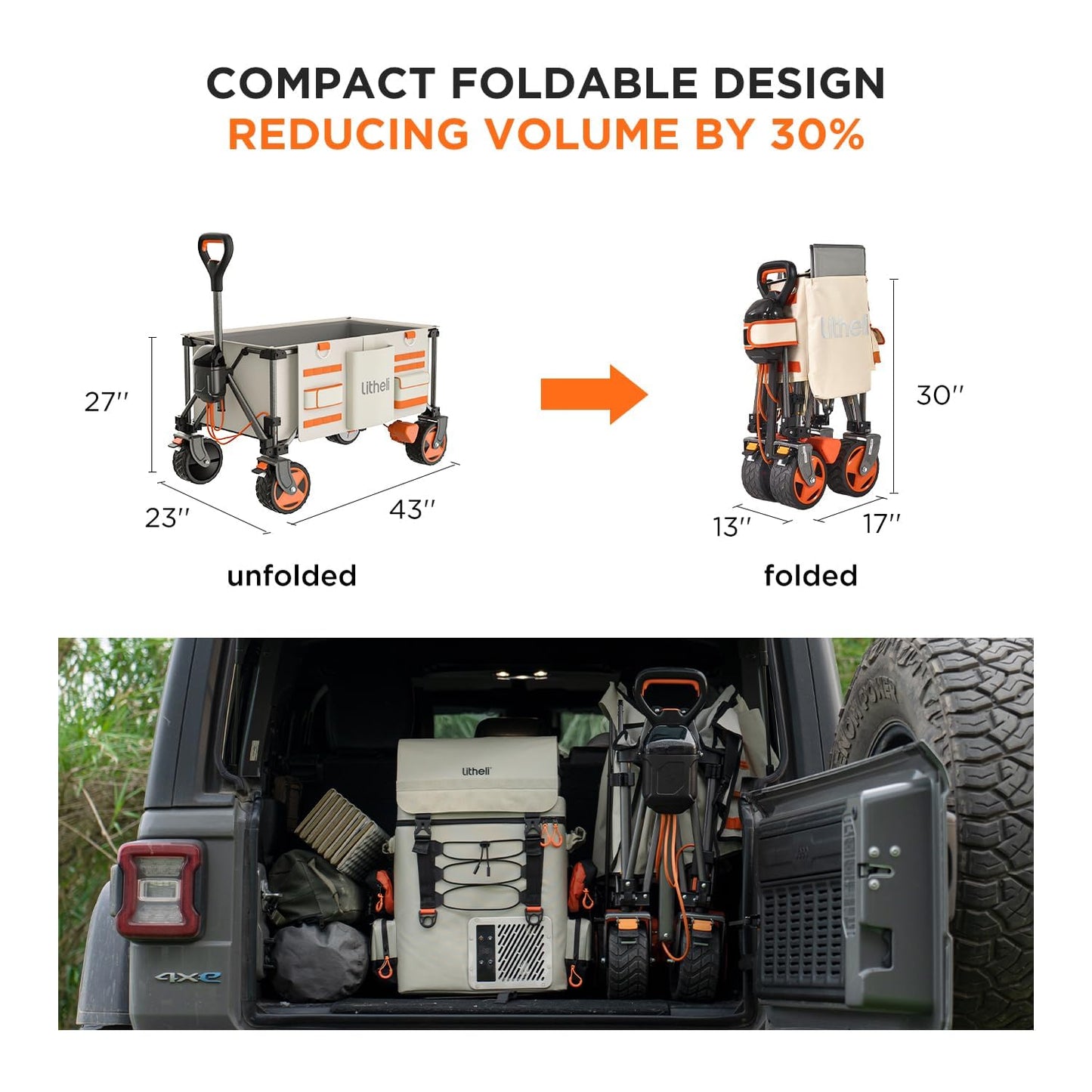 Electric Folding Utility Camping Wagon Cart