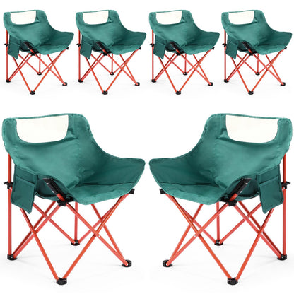 6 Pack Portable Folding Camping Chairs for Outdoors