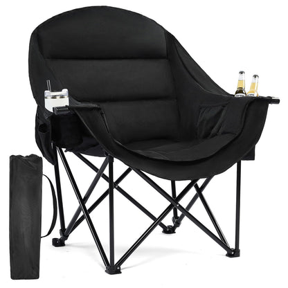 Oversized Heavy Duty Padded Camping Chair with Cooler