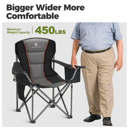Heavy Duty Folding Camping Chair with Cooler Bag
