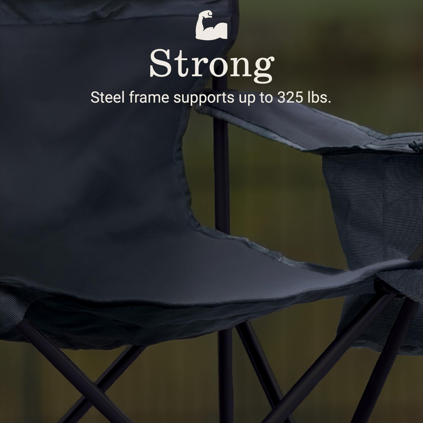Portable Camping Chair with Cooler and Cup Holder