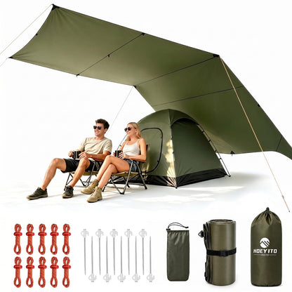 Large Waterproof Camping Tarp Canopy Shelter