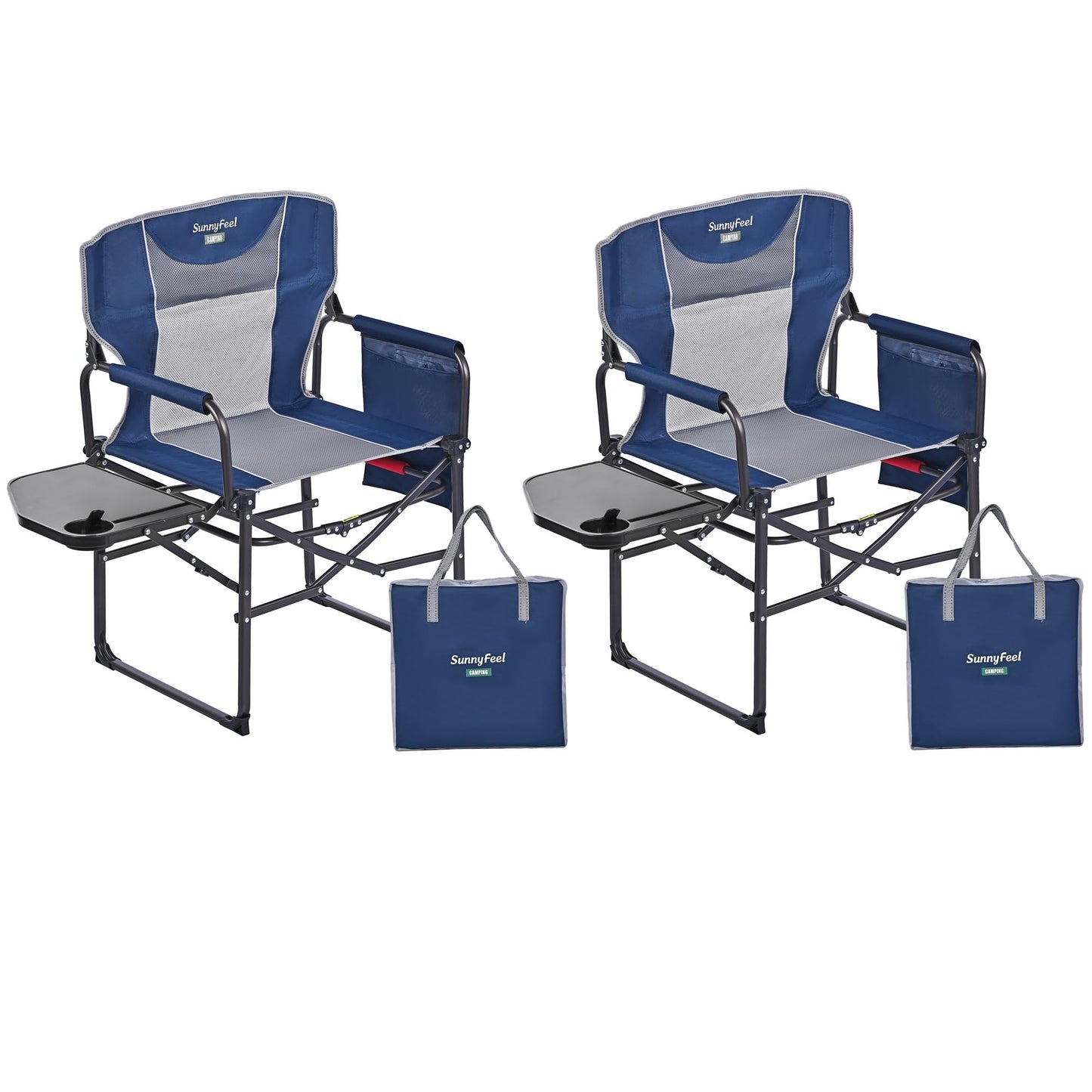 Oversized Folding Camping Chair with Side Table