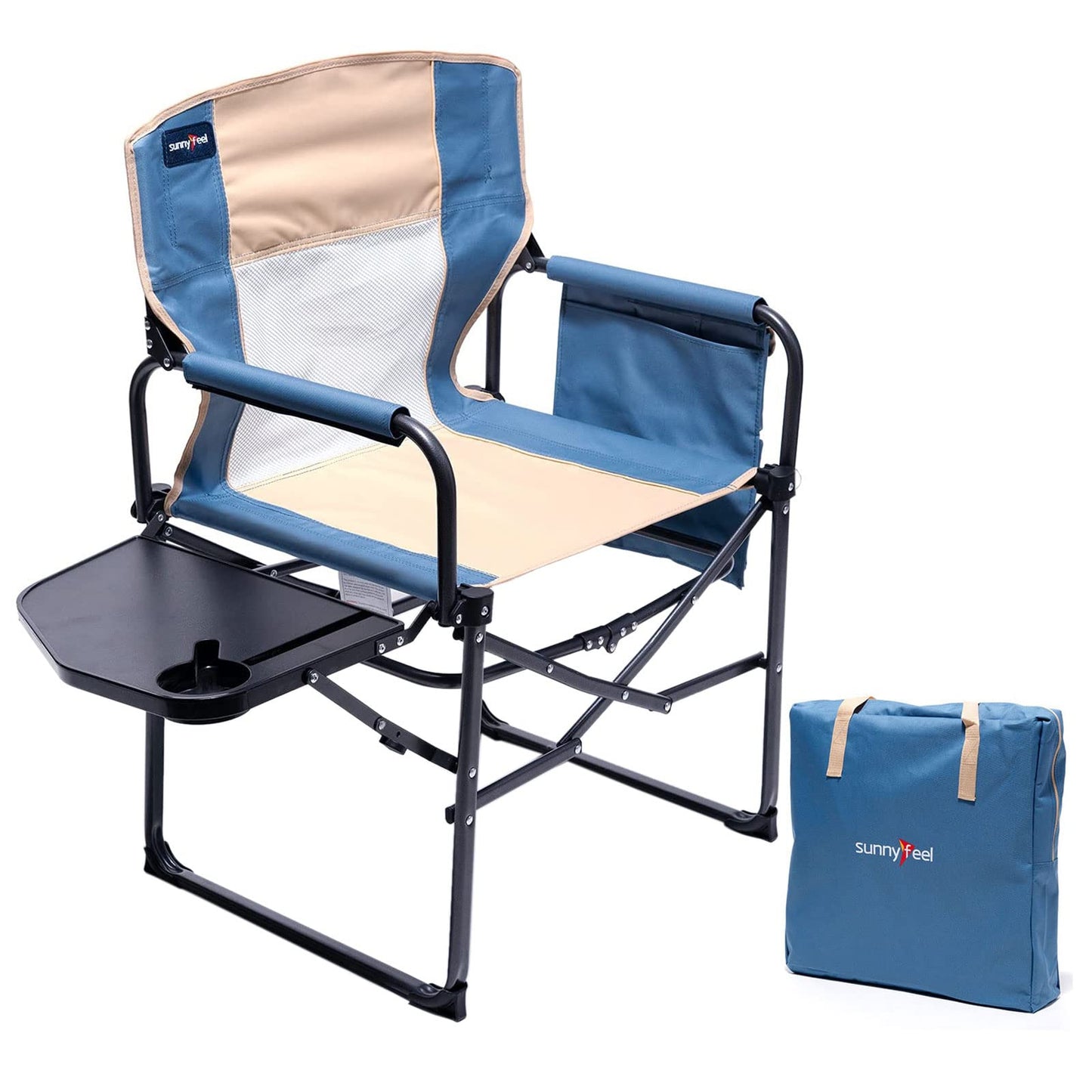 Oversized Folding Camping Chair with Side Table