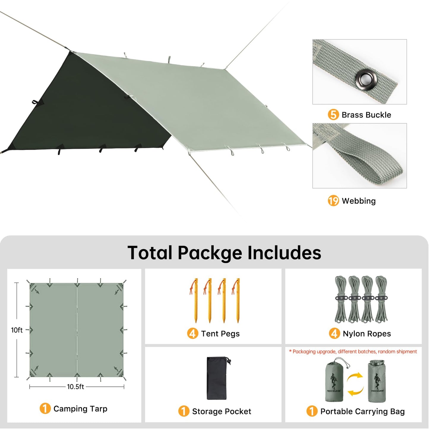 Waterproof Portable Camping Tarp Shelter