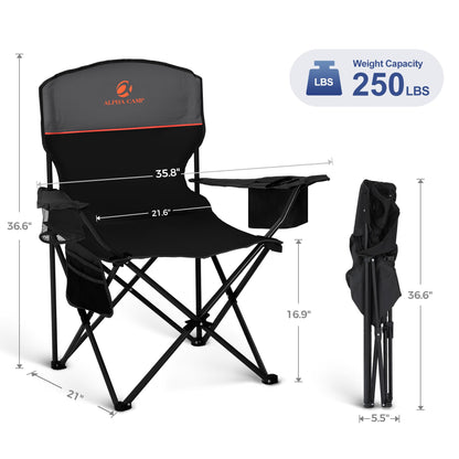 Padded Folding Camping Chair with Cooler Bag