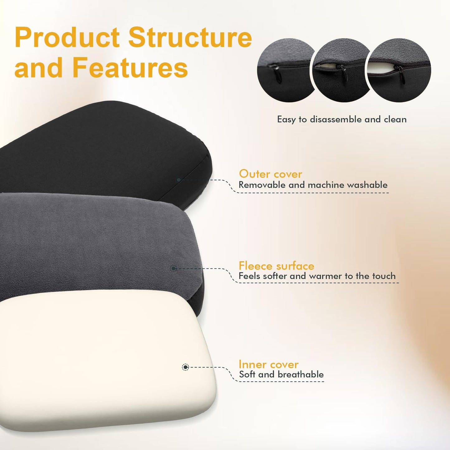 Memory Foam Camping Pillow for Travel and Hiking
