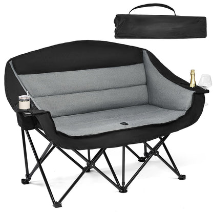 Oversized Heavy Duty Padded Camping Chair with Cooler