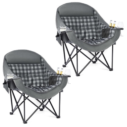 Oversized Heavy Duty Padded Camping Chair with Cooler