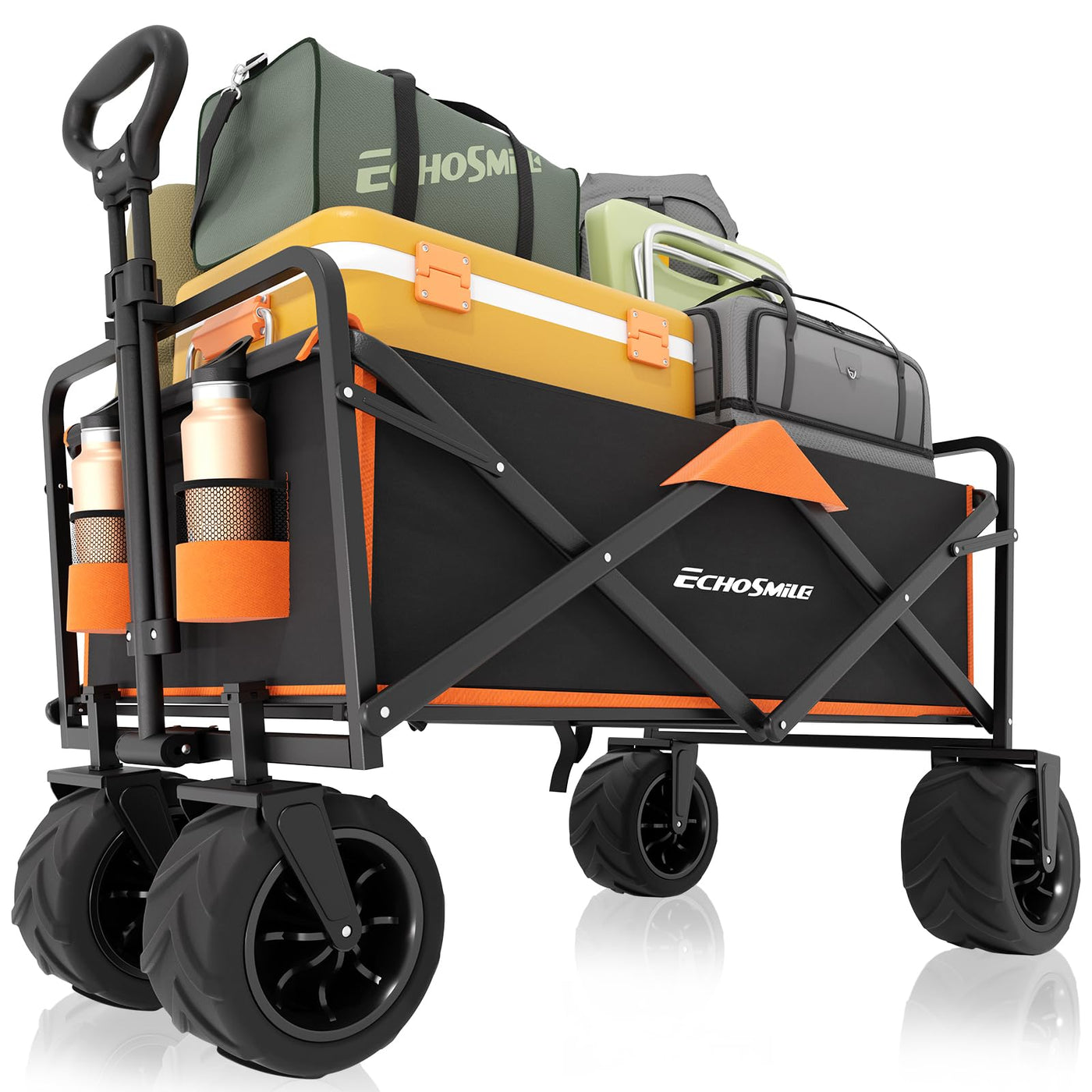 Heavy Duty Folding Wagon Cart with Big Wheels