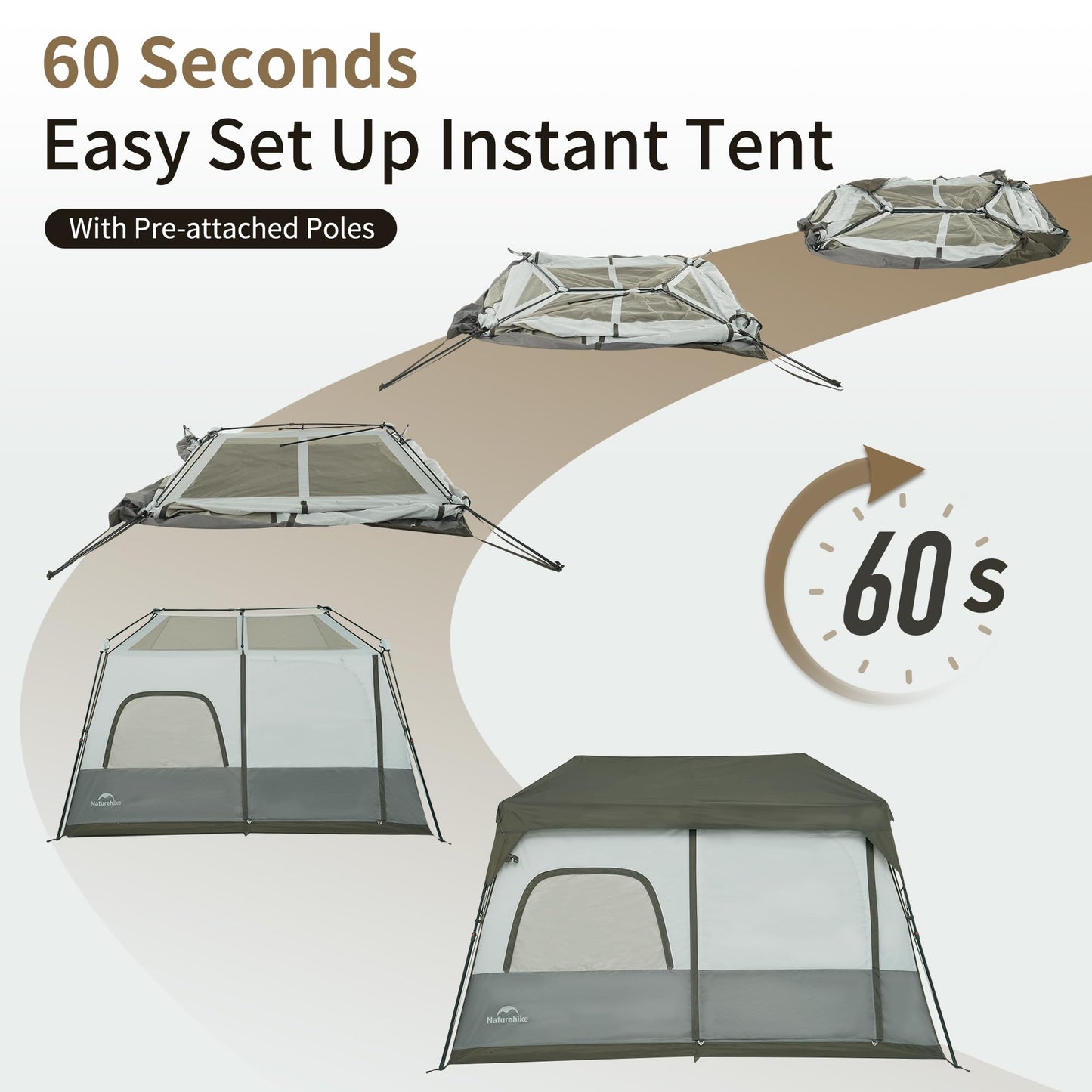 Instant Setup Waterproof Family Camping Tent