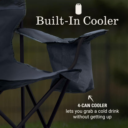 Portable Camping Chair with Cooler and Cup Holder