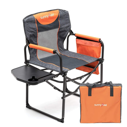Oversized Folding Camping Chair with Side Table