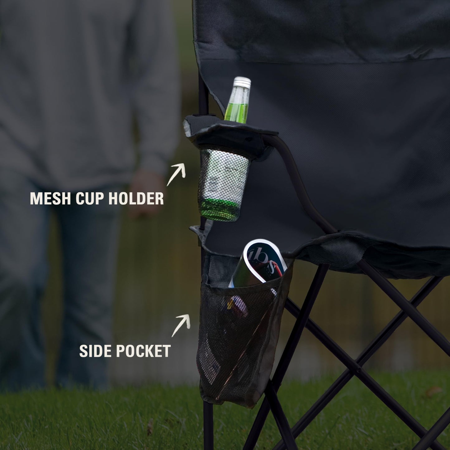Portable Camping Chair with Cooler and Cup Holder